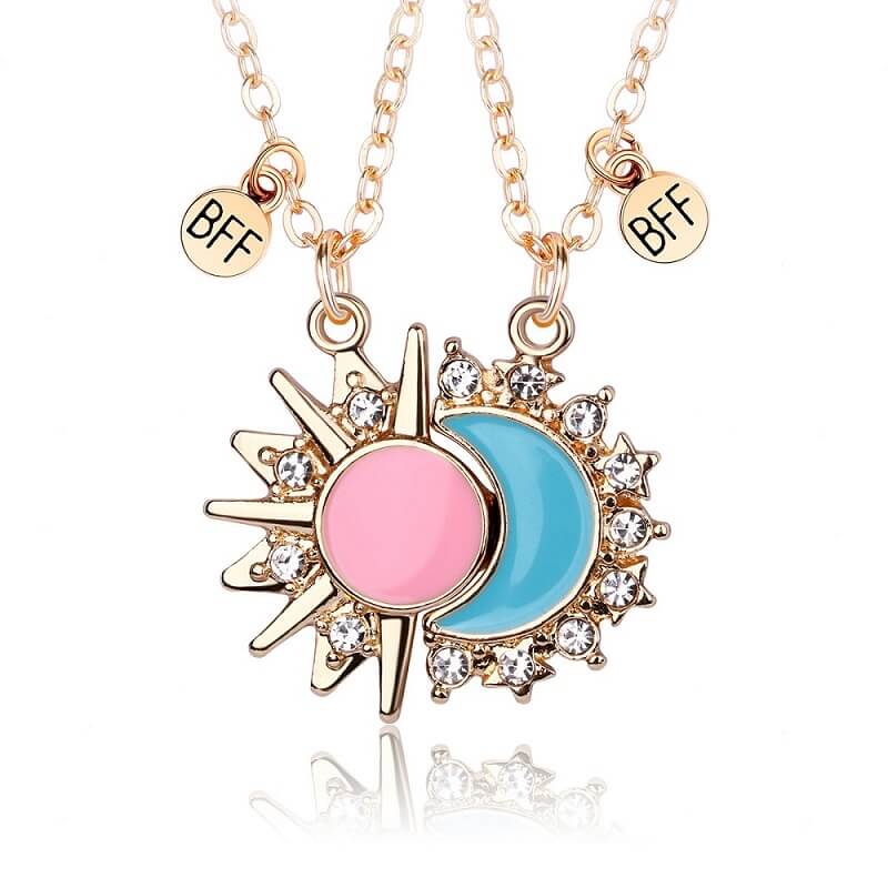 Eternal Bond Magnetic Sun & Moon Necklace Duo for