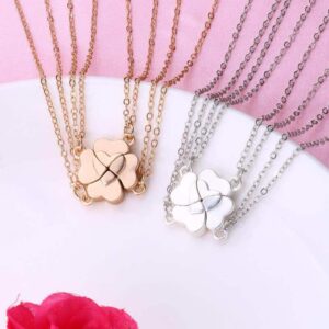 Four-Leaf Clover Heart Magnetic Necklace for Four
