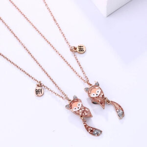 Fox Friendship Necklaces - Pair of matching Fox Pe