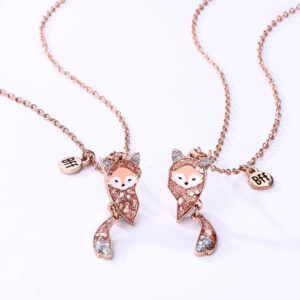 Fox Friendship Necklaces - Pair of matching Fox Pe