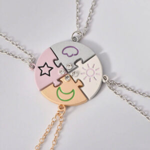 4-Piece Puzzle Friendship Necklaces - Sun Moon Sta