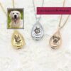 Heart & Paw Pet Memorial Necklace - Engravable Pho