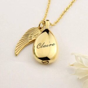 Heart & Paw Pet Memorial Necklace - Engravable Pho