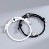 Heart Charm Magnetic Cross Couple Bracelet