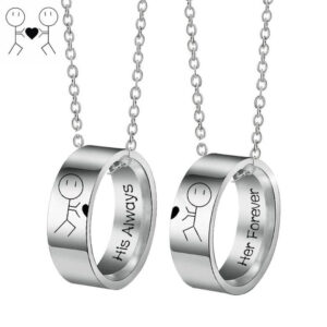His Always & Her Forever Couple Ring Necklaces - S