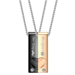 His Queen, Her King Couple Necklace - Worldnetgift