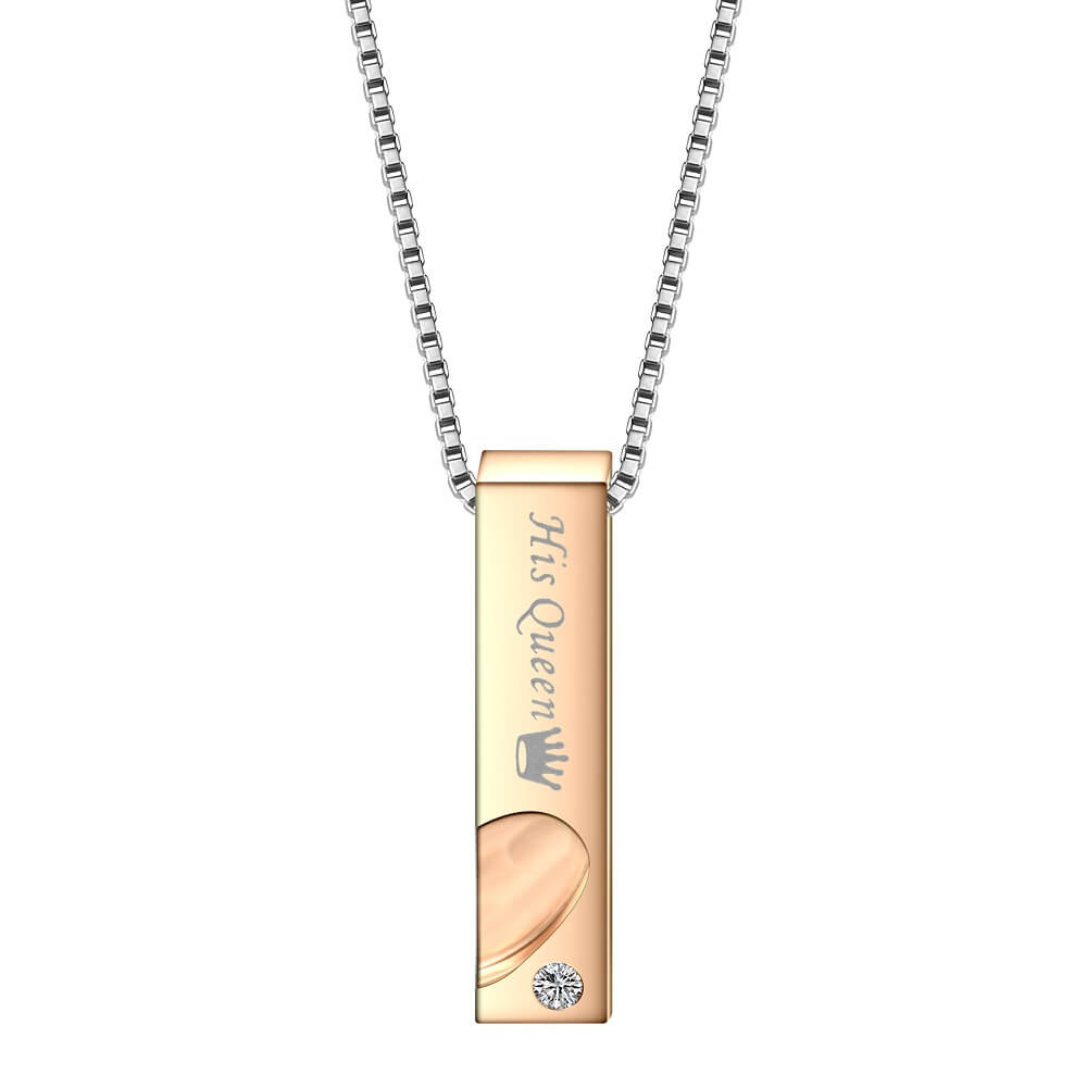 His Queen, Her King Couple Necklace - Worldnetgift