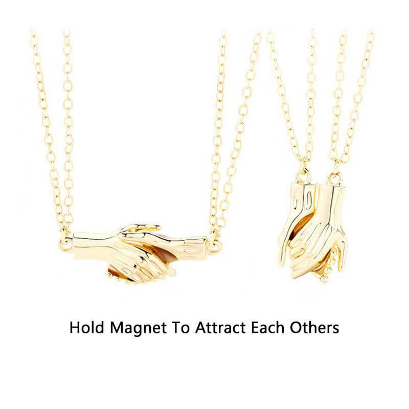 Magnetic Handshake Necklace with Holding Hands Pen