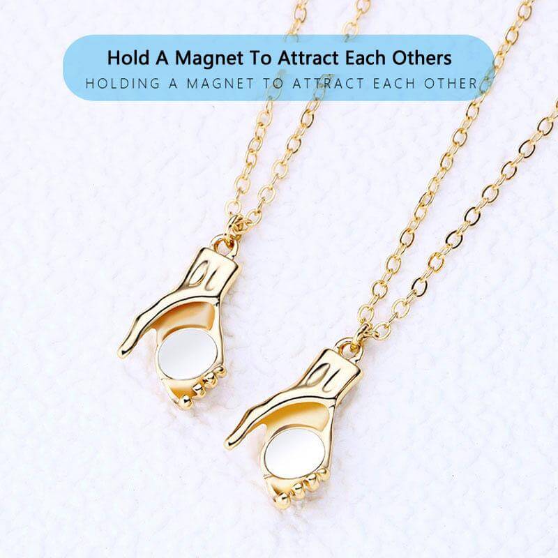 Magnetic Handshake Necklace with Holding Hands Pen