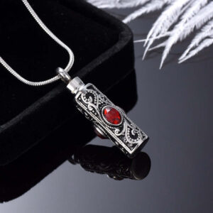 Inlay Crystal Cylinder Urn Ashes Keep Memory Neckl