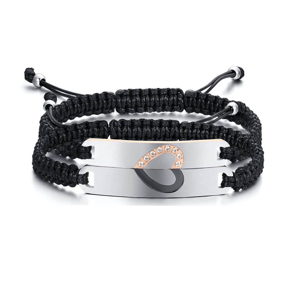 Magnetic Couple Bracelet Black 2pcs