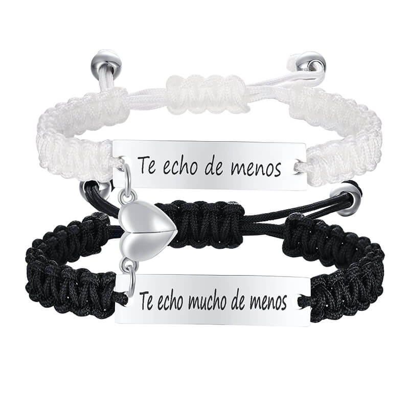 Magnetic Couple Bracelet Black and White Set