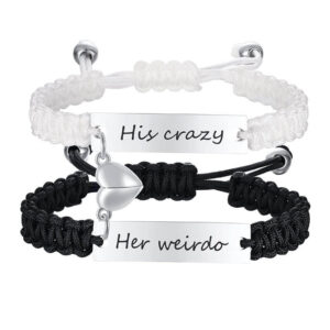 Magnetic Couple Bracelet Black and White Set