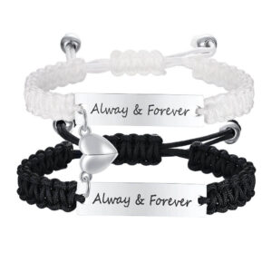 Magnetic Couple Bracelet Black and White Set