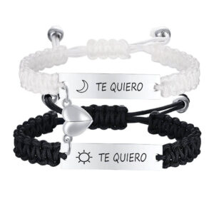 Magnetic Couple Bracelet Black and White Set