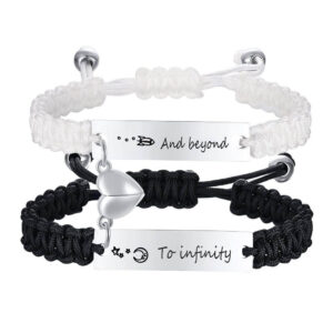Magnetic Couple Bracelet Black and White Set