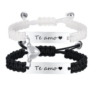 Magnetic Couple Bracelet Black and White Set