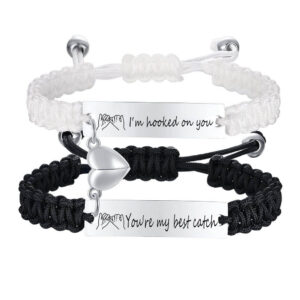 Magnetic Couple Bracelet Black and White Set