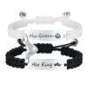 Magnetic Couple Bracelet Black and White Set