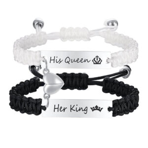 Magnetic Couple Bracelet Black and White Set