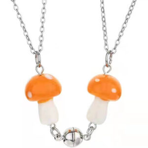 Magnetic Mushroom Friendship Necklaces Set of Two
