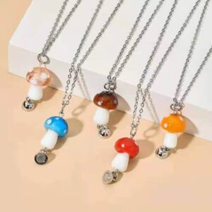 Magnetic Mushroom Friendship Necklaces Set of Two