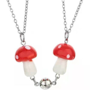 Magnetic Mushroom Friendship Necklaces Set of Two