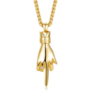 2pcs Middle Finger Necklace Set for Two People