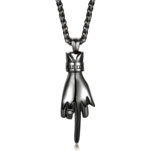 2pcs Middle Finger Necklace Set for Two People