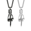2pcs Middle Finger Necklace Set for Two People