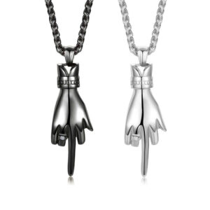 2pcs Middle Finger Necklace Set for Two People