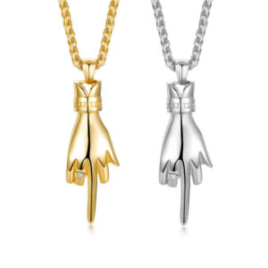 2pcs Middle Finger Necklace Set for Two People
