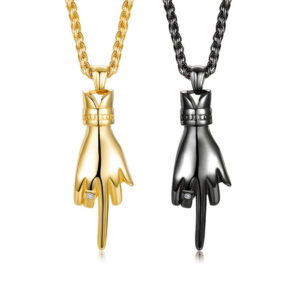 2pcs Middle Finger Necklace Set for Two People