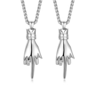 2pcs Middle Finger Necklace Set for Two People