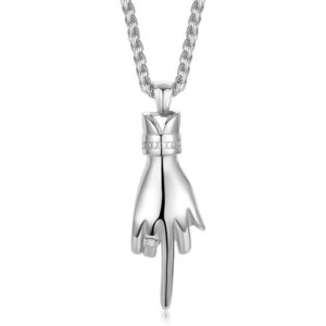 2pcs Middle Finger Necklace Set for Two People