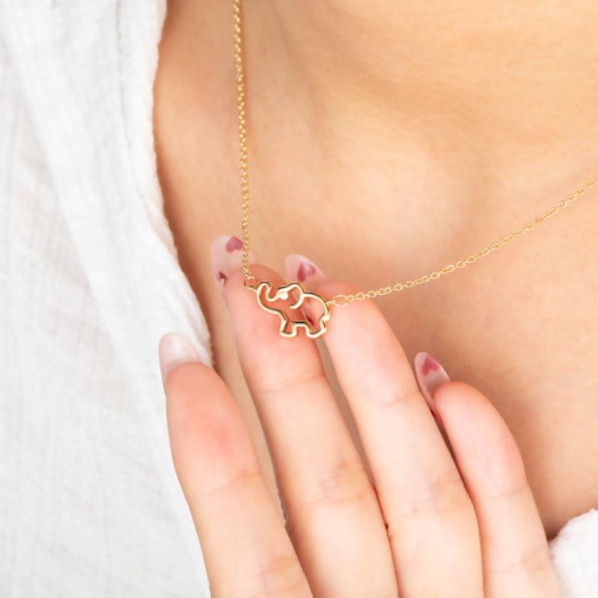 Mother Daughter Elephant Matching Necklace