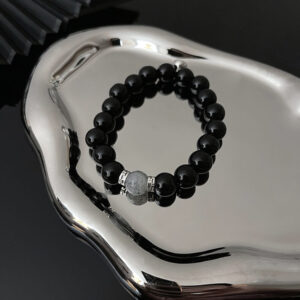 Black Energy Bead Couple Magnetic Bracelet