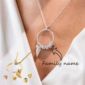 Personalized Birthstone Necklace with Family's Nam