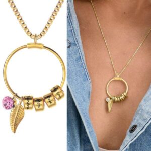 Personalized Birthstone Necklace with Family's Nam