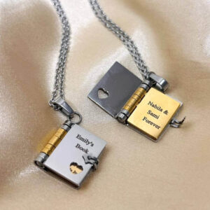 Personalized Book Locket Necklace with Customized