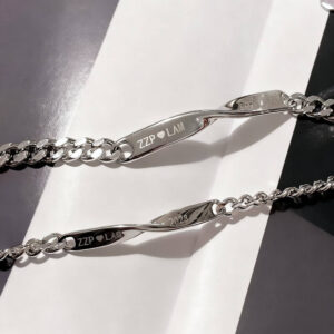 Personalized Engraved Couple Bracelets - Twisted S