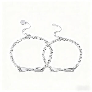 Personalized Engraved Couple Bracelets - Twisted S