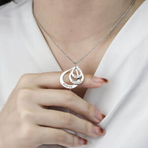 Personalized Names Teardrop Necklace - for Family,
