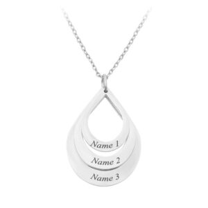 Personalized Names Teardrop Necklace - for Family,