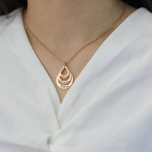 Personalized Names Teardrop Necklace - for Family,
