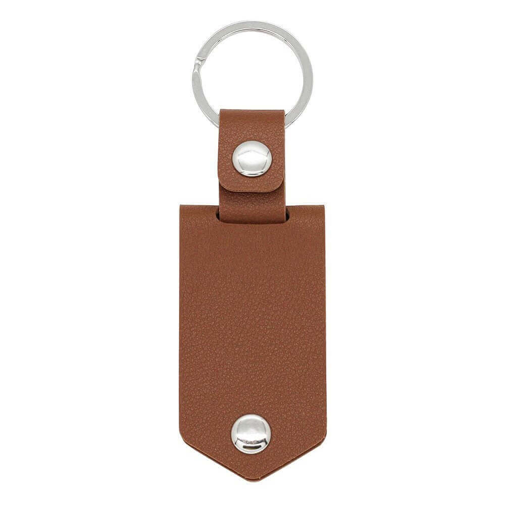Personalized Leather Keychain with Picture and Tex