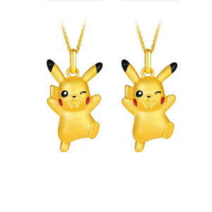 Pikachu Necklace Gold 2pcs