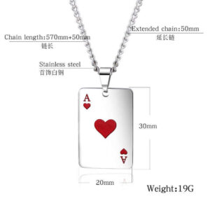 Playing Card Necklaces for Couple Friendship