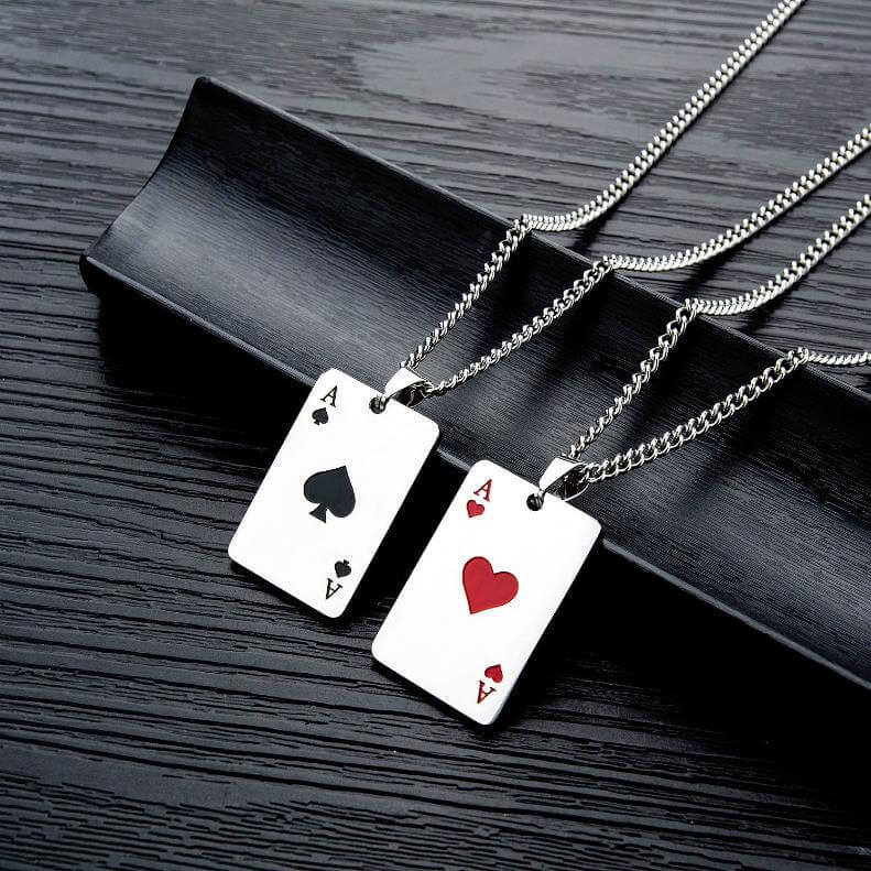 Playing Card Necklaces for Couple Friendship