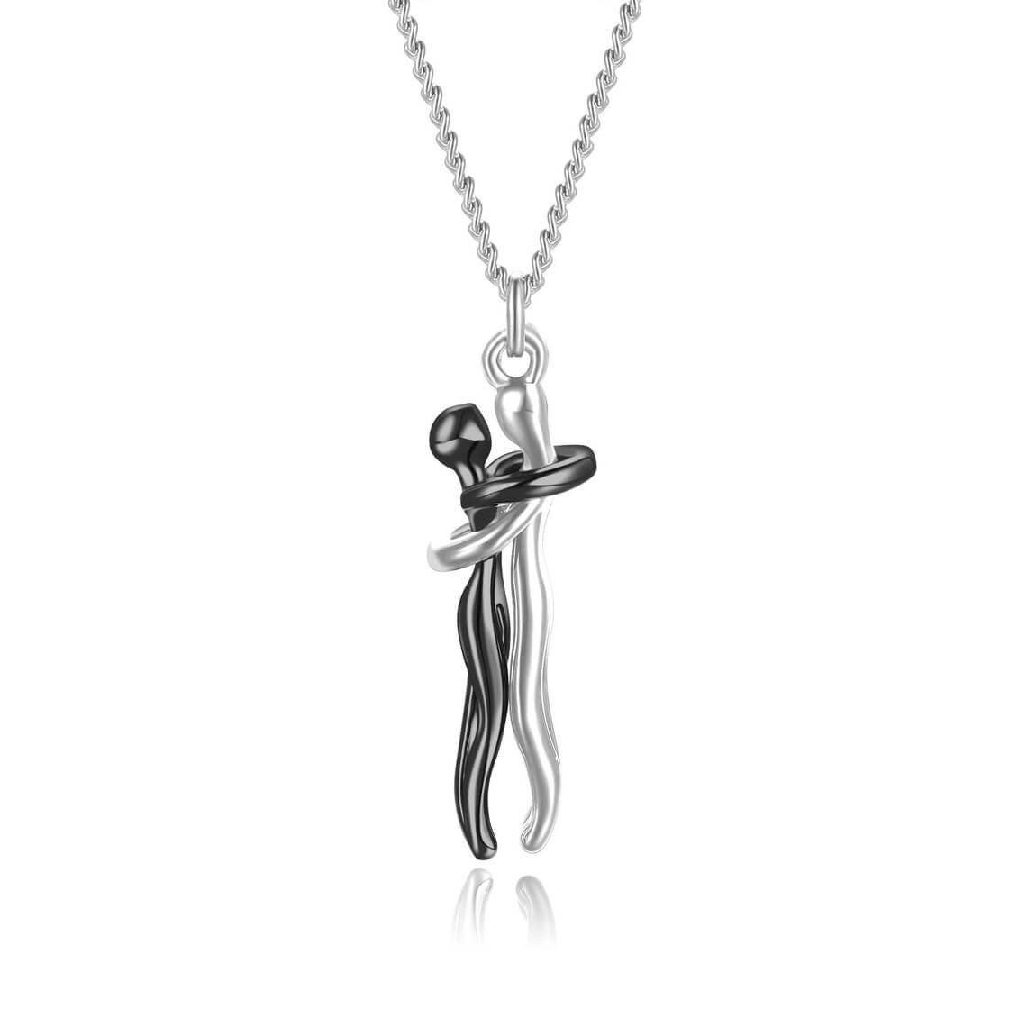 Couple Hugging Pendant Necklace